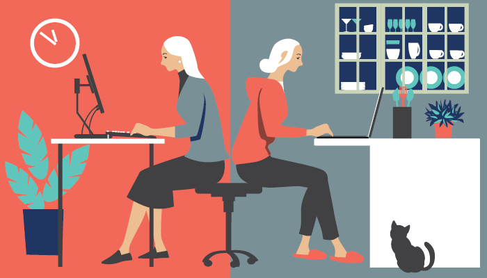 Women working at desk